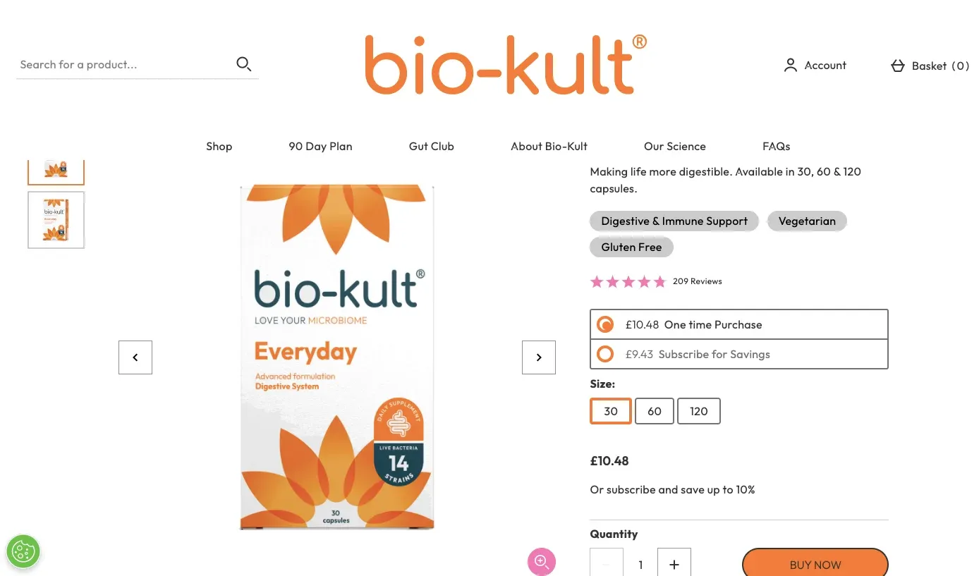 bio-kult homepage probiotic