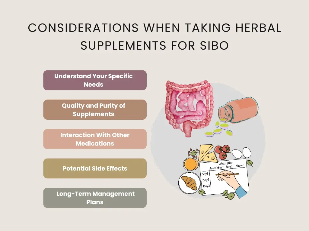 considerations when taking herbal supplements for sibo