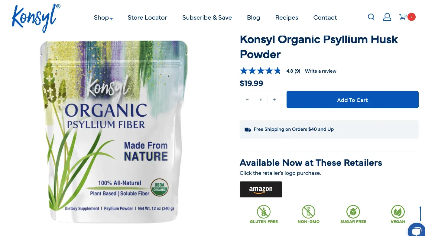 konsyl organic powder homepage