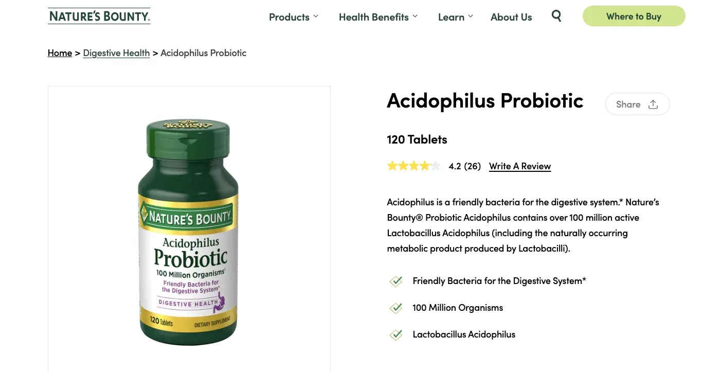 nature's bounty probiotic