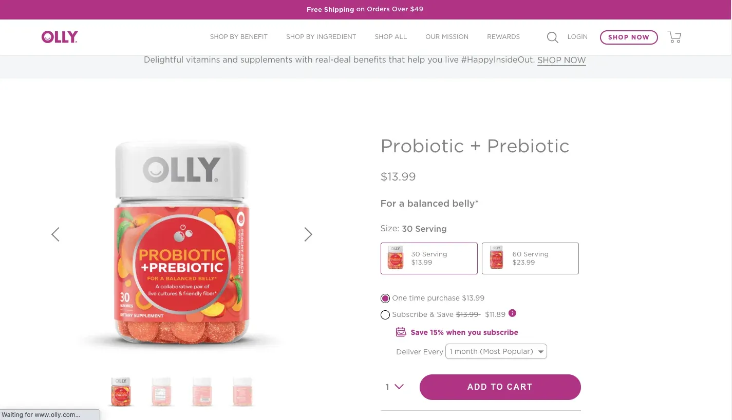 olly prebiotics for women