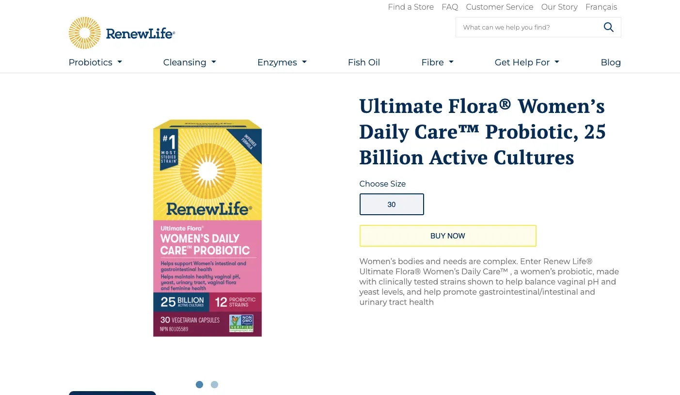 renew probiotic homepage